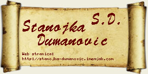 Stanojka Dumanović vizit kartica